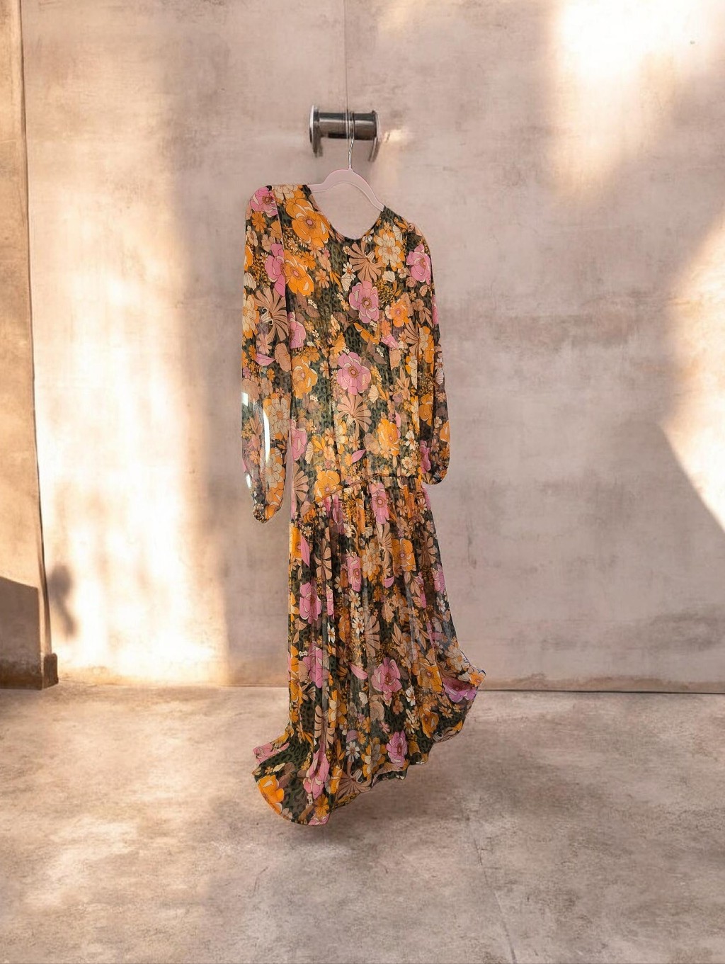 Never Fully Dressed Floral Midi Dress Leopard Mix Print Boho Uk 8 Us 4